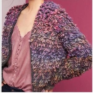 Anthro Sleeping on Snow Looped Cardigan Sweater small